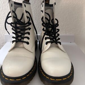 Dr. Martens White Leather Boots